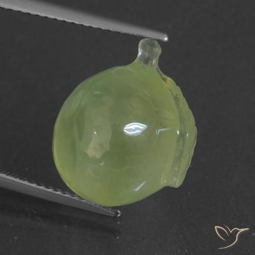 15.46ct 天然 黄みがかったグリーン プレナイト, ファンシー, 半透明