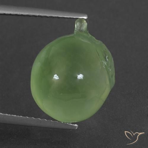 13.40ct 天然 薄いペアーグリーン プレナイト, ファンシー, 半透明
