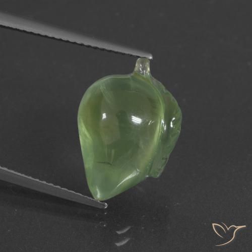 11.27ct 天然 ペアーグリーン プレナイト, ファンシー, 半透明
