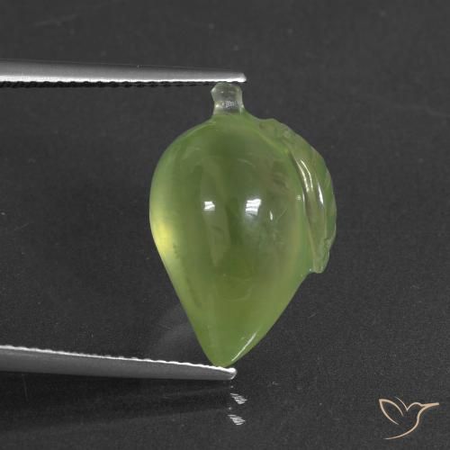 12.43ct 天然 ライムグリーン プレナイト, ファンシー, 半透明