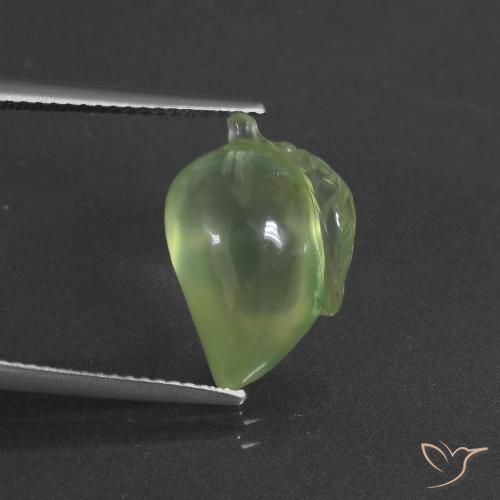 8.59ct 天然 ミディアムグリーン プレナイト, ファンシー, 半透明