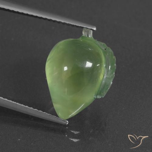 11.03ct 天然 ミディアムグリーン プレナイト, ファンシー, 半透明
