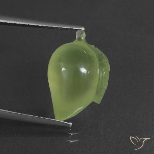 10.63ct 天然 黄みがかったグリーン プレナイト, ファンシー, 半透明