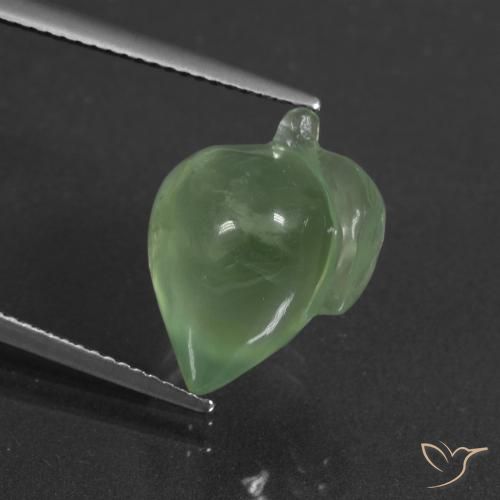 11.00ct 天然 黄みがかったグリーン プレナイト, ファンシー, 半透明