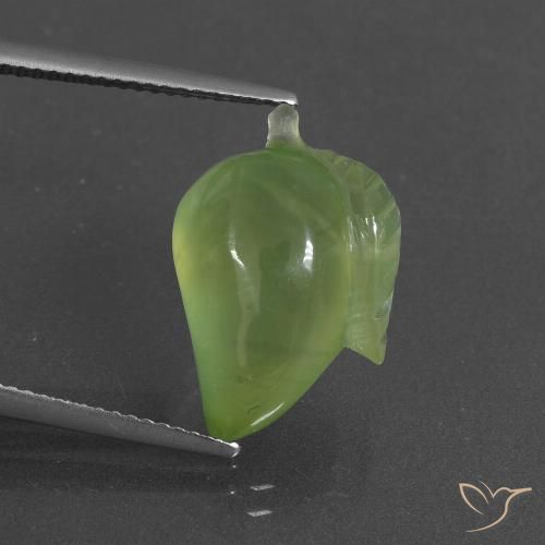 11.64ct 天然 ライムグリーン プレナイト, ファンシー, 半透明