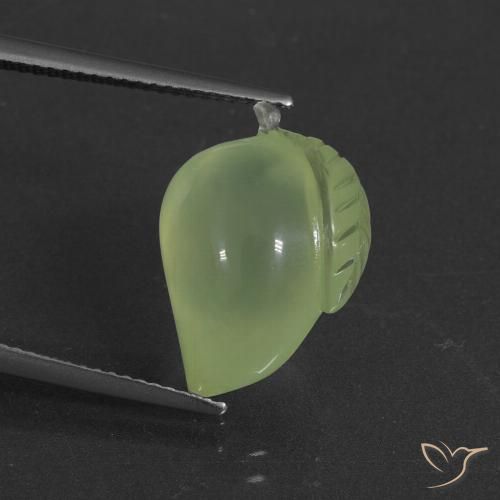 12.21ct 天然 薄いペアーグリーン プレナイト, ファンシー, 半透明