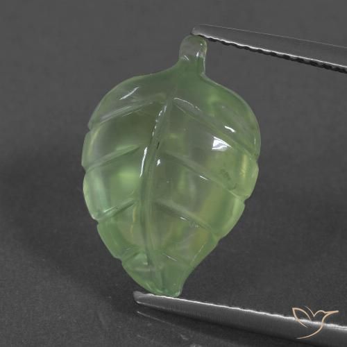 6.07ct 天然 薄いペアーグリーン プレナイト, ファンシー, 半透明