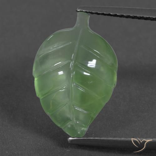 6.66ct 天然 ペアーグリーン プレナイト, ファンシー, 半透明