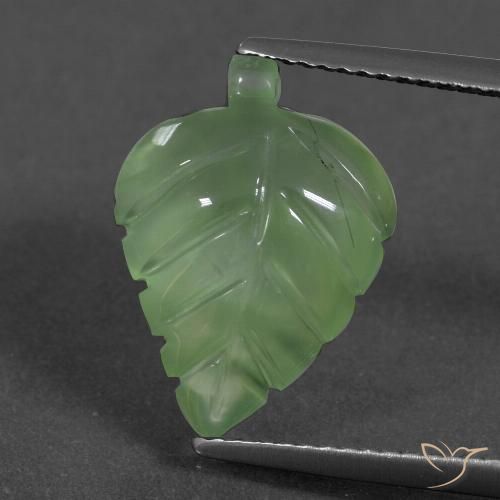 6.27ct 天然 ペアーグリーン プレナイト, ファンシー, 半透明
