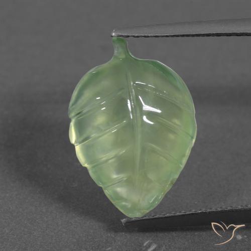 5.49ct 天然 薄いペアーグリーン プレナイト, ファンシー, 半透明