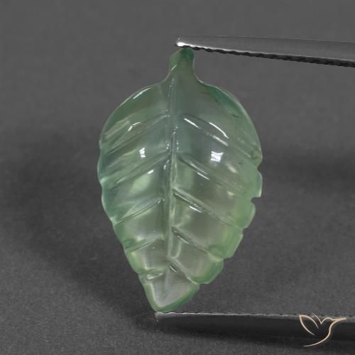 5.11ct 天然 ウォームグリーン プレナイト, ファンシー, 半透明