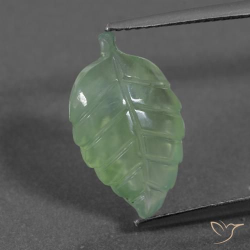 5.39ct 天然 薄いペアーグリーン プレナイト, ファンシー, 半透明