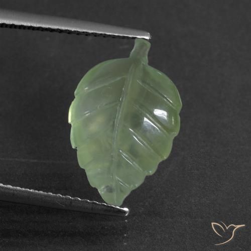 5.15ct 天然 薄いペアーグリーン プレナイト, ファンシー, 半透明