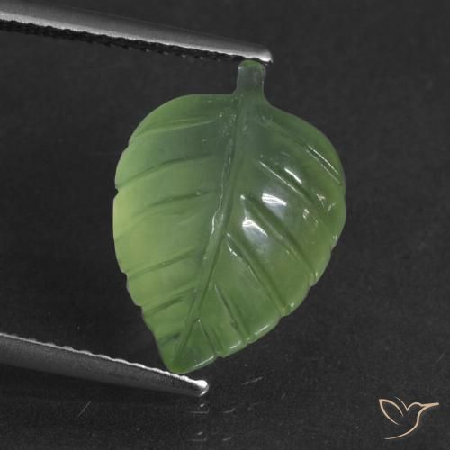 6.65ct 天然 黄みがかったグリーン プレナイト, ファンシー, 半透明