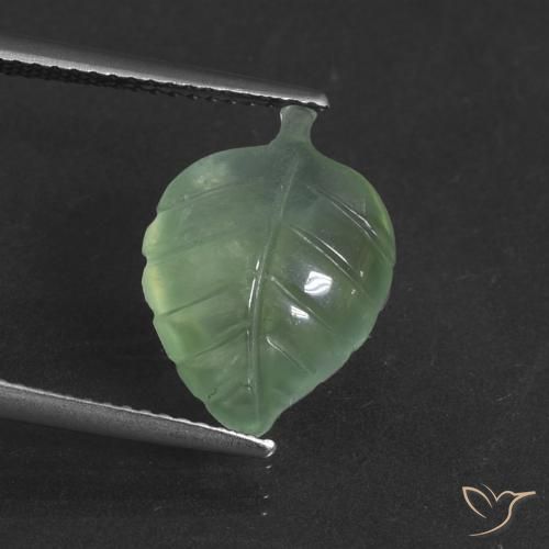 5.62ct 天然 ウォームグリーン プレナイト, ファンシー, 半透明