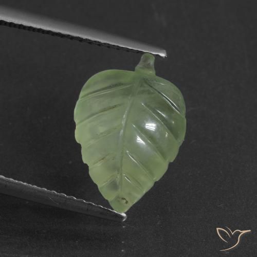 4.61ct 天然 薄いライムグリーン プレナイト, ファンシー, 半透明