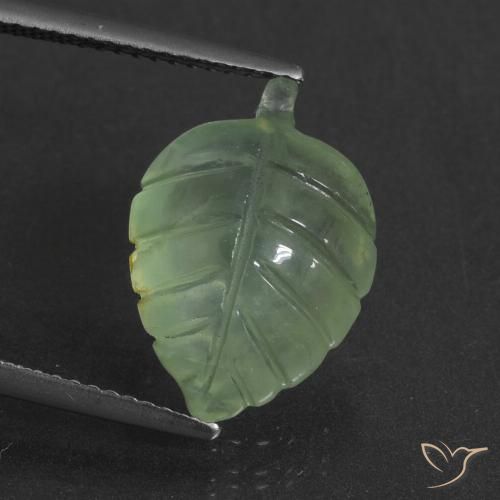7.07ct 天然 非常に薄い緑 プレナイト, ファンシー, 半透明