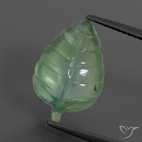 4.94ct 天然 薄いアーシーグリーン プレナイト, ファンシー, 半透明