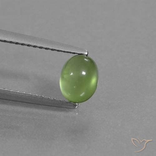 1.16ct 天然 黄みがかったグリーン プレナイト, 楕円形, 透明