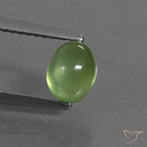 1.20ct 天然 黄みがかったグリーン プレナイト, 楕円形, 透明