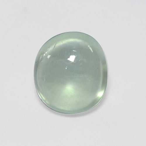 2.95カラットの天然非常に薄い緑プレナイト（9.5×8.6 mm・オーバルカット）