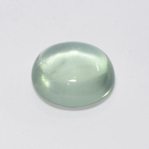 2.95カラットの天然非常に薄い緑プレナイト（9.5×8.6 mm・オーバルカット）