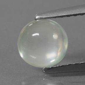 1.16カラットの天然グリーンプレナイト、ラウンドカット、半透明