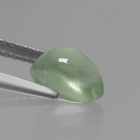 1.57カラットの天然グリーンプレナイト（7.7×6.6 mm・洋梨の形）