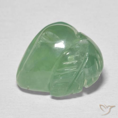 15.49ct 天然 薄いアーシーグリーン プレナイト, ファンシー, 半透明