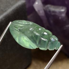 20.96カラットの天然グリーンプレナイト、ファンシーシェイプ、半透明