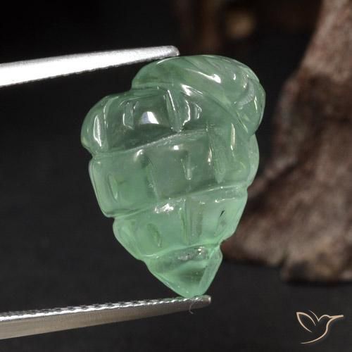 11.58ct 天然 ライトグリーン プレナイト, ファンシー, 半透明