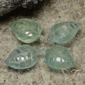 Shop natural 14.67ct 薄いシーグリーン プレナイト gems, フラワーカット, from 南アフリカ at GemSelect. In stock, global shipping!
