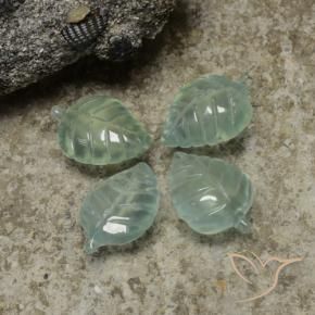 Shop natural 14.67ct 薄いシーグリーン プレナイト gems, フラワーカット, from 南アフリカ at GemSelect. In stock, global shipping!