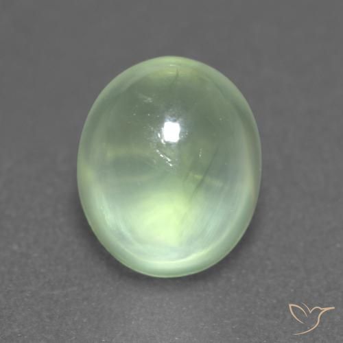 2.04ct 天然 薄いイエローグリーン プレナイト, 楕円形, 透明