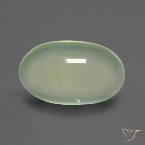 3.50ct 天然 薄いグリーン プレナイト, 楕円形, 透明