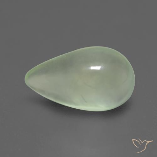 1.59ct 天然 薄いペアーグリーン プレナイト, 洋梨の形, 透明