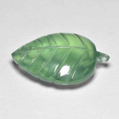 8.50カラットの天然ウォームグリーンプレナイト、ファンシーシェイプ、透明