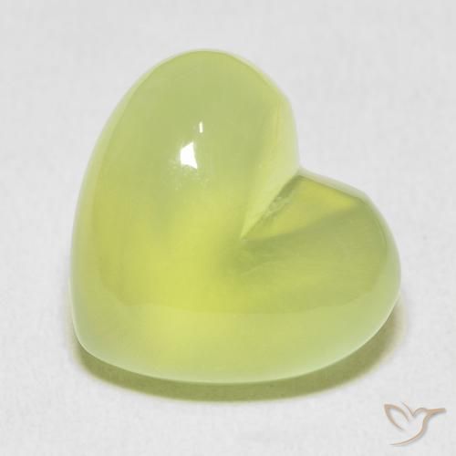18.22ct 天然 ライムグリーン プレナイト, 心臓, 透明