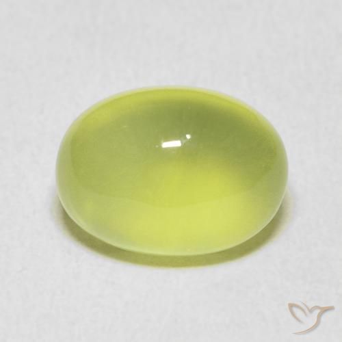 5.96ct 天然 ライムグリーン プレナイト, 楕円形, 透明