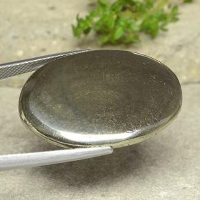 36.35カラットの天然ゴールド黄鉄鉱、オーバルカット、オペーク