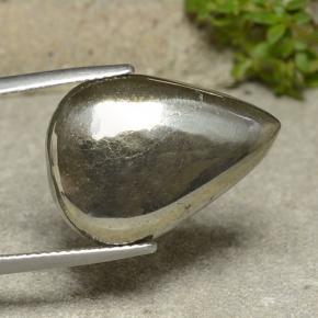 17.61カラットの天然ゴールド黄鉄鉱、洋梨の形、オペーク