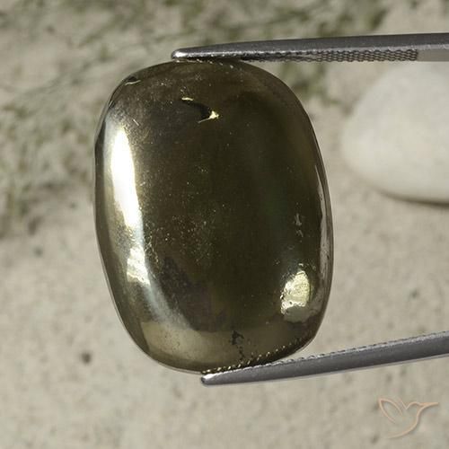 33.29ct 天然 ゴールド 黄鉄鉱, クッション, オペーク