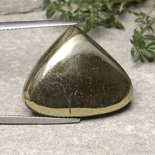 31.14カラットの天然マルチカラーブラックとゴールド黄鉄鉱、洋梨の形、オペーク