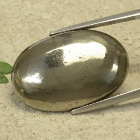 37.46カラットの天然ゴールド黄鉄鉱、オーバルカット、オペーク