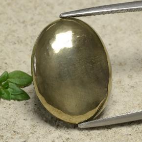 16.39カラットの天然ゴールド黄鉄鉱、オーバルカット、オペーク