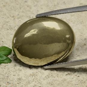 16.39カラットの天然ゴールド黄鉄鉱、オーバルカット、オペーク