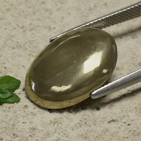 16.39カラットの天然ゴールド黄鉄鉱、オーバルカット、オペーク