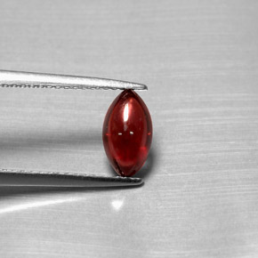 1.39カラットの天然レッドパイロープガーネット（8.7×4.9 mm・透明）