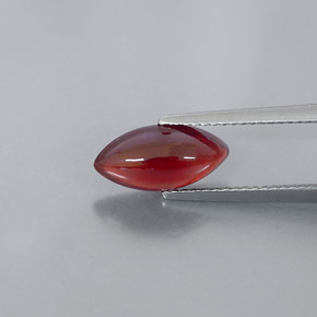 3.08カラットの天然レッドパイロープガーネット（12.6×6 mm・透明）