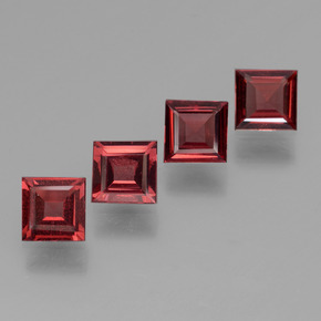 2.53カラットの天然濃いブラッドレッドパイロープガーネット（5×4.9 mm・四角）